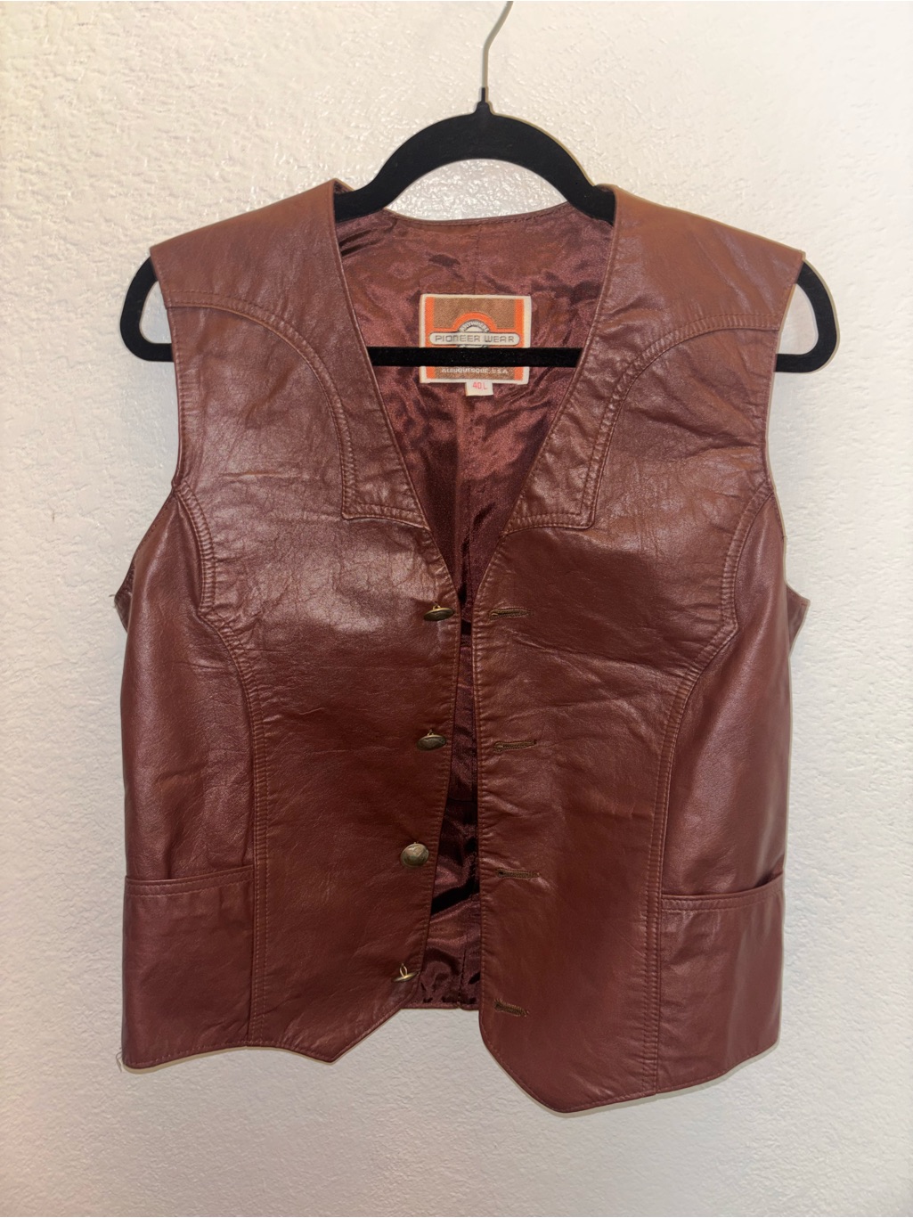 Pioneer Wear Women's Dark Brown Leather Vest